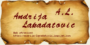 Andrija Lapadatović vizit kartica